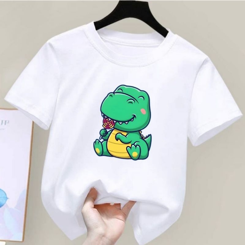 Dunia.Oblong - Kaos Anak Laki Laki Dan Perempuan Dino hijau Baju Anak Cowok &amp; Cewek Kaos Distro Anak Usia 2-10 Tahun