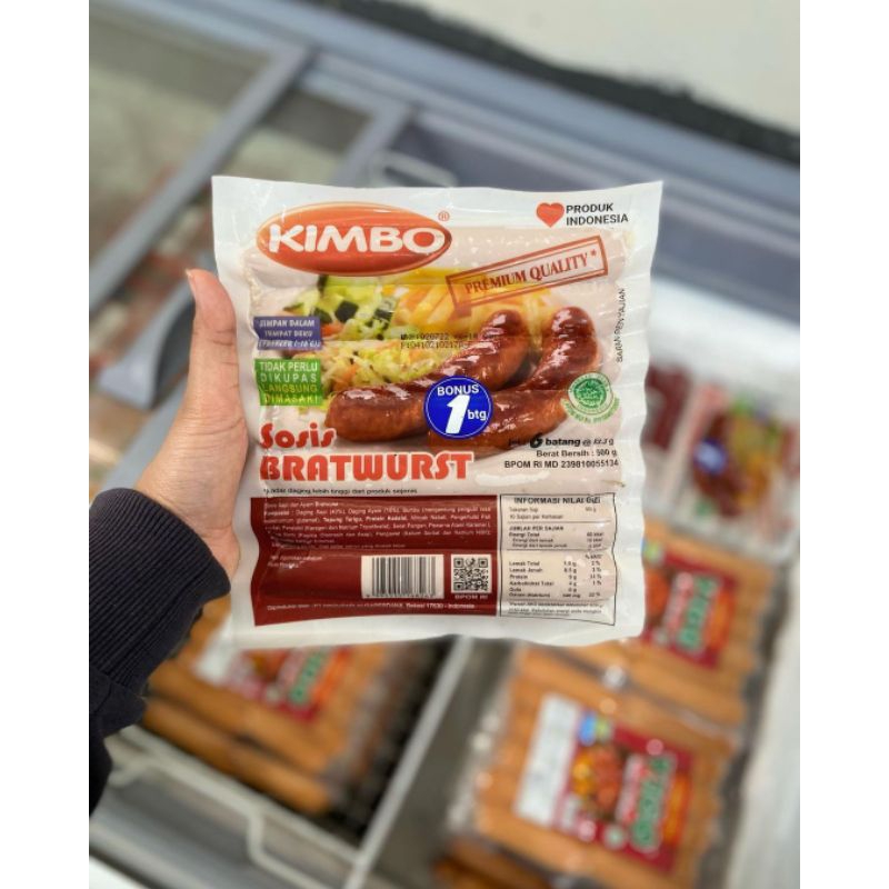 

KIMBO SOSIS SAPI BAKAR KIMBO SOSIS BRATWURST isi 6pc 500gr Jateng only