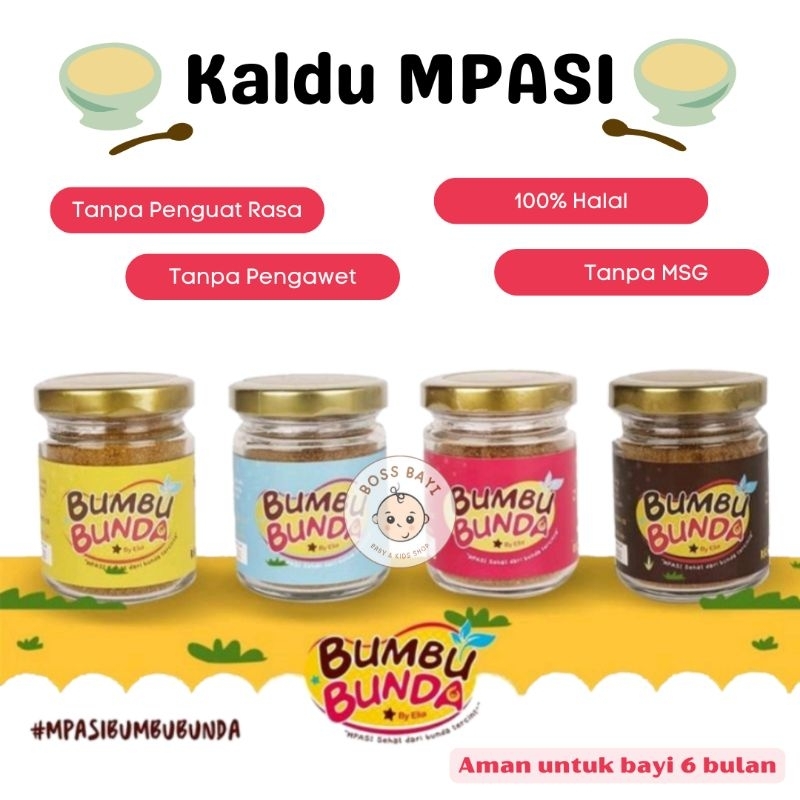 BUMBU BUNDA by Elia - Kaldu Bubuk MPASI Ayam Kampung/Sapi/Jamur/Tuna/Salmon Non MSG