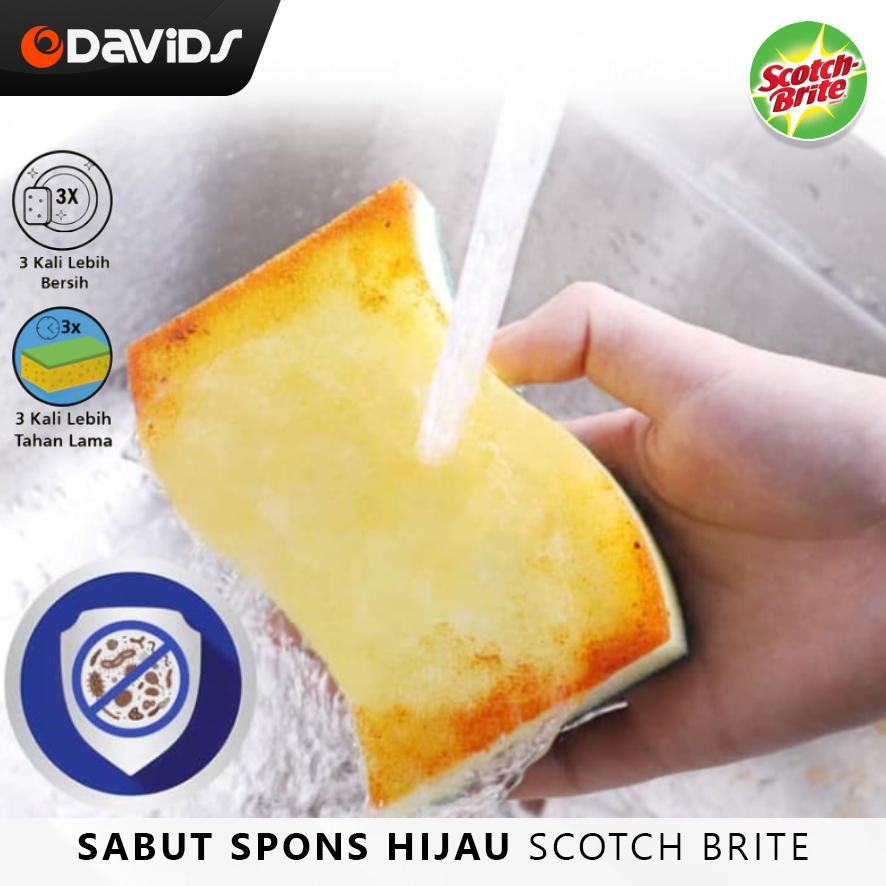 Sabut Cuci Piring Spons Sponge Sepon Busa Scotch Brite 3M Set 5 Pad