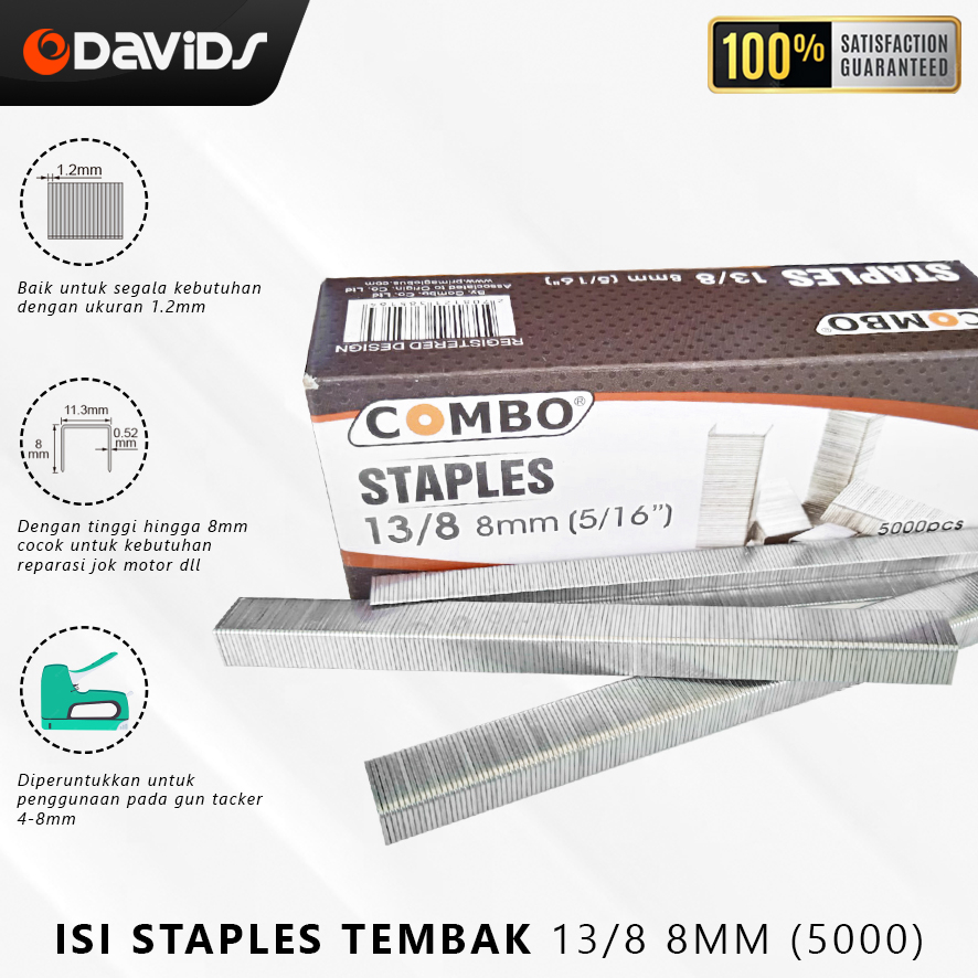 Isi Staples Tembak Gun Tacker Stapler Setaples Refill 8mm 13/8 Combo