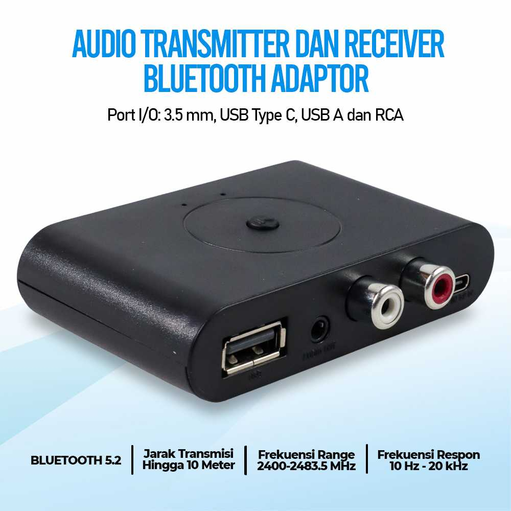 Bluetooth Speaker Aktif Audio Receiver Bluetooth 5.2 Adaptor RCA U Disk AUX 3.5 mm Ampli Jadul