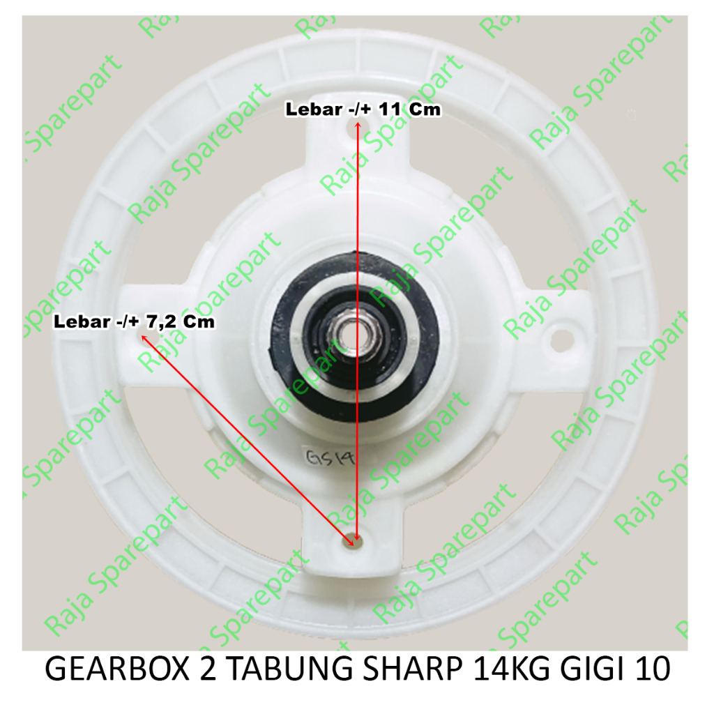 GEARBOX MESIN CUCI 2 TABUNG SHARP GIGI 10 GS14