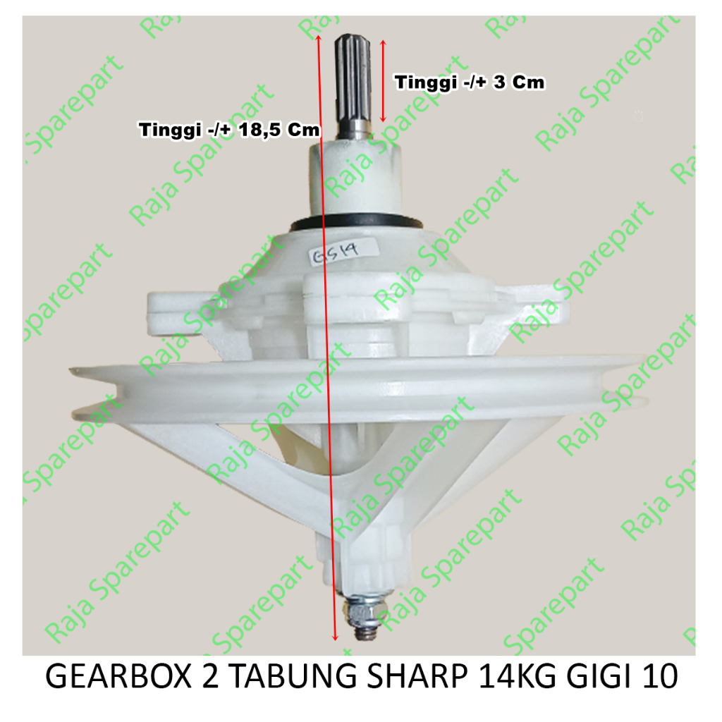 GEARBOX MESIN CUCI 2 TABUNG SHARP GIGI 10 GS14