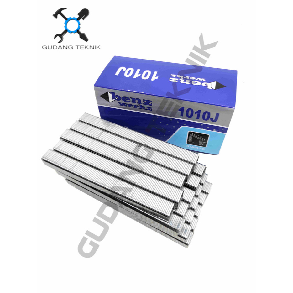 Isi Staples Paku Tembak Model U 5000pcs 1006J 1008J 1010J 1013J 1016J BENZ / Refil Refill Isi Ulang Air Nailer Angin 1006 1008 1010 1013 1016 Stapler Gun Tracker Brad Nailer 1006 J 1008 J 1010 J 1013 J 1016 J BENZ