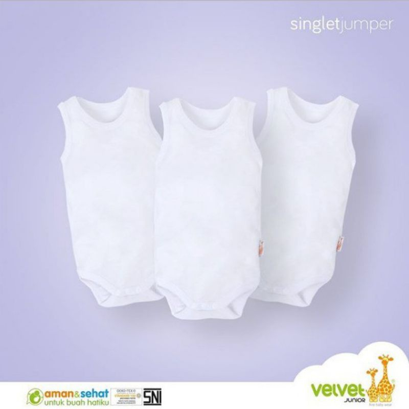 3 Pcs Velvet Singlet Jumper Putih