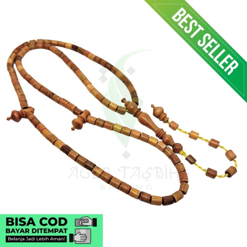 Tasbih muslim Kayu Agatis Tabung size 5mm Asli Original