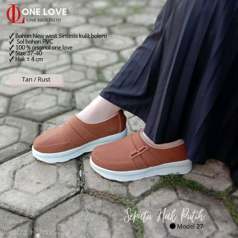 SEPATU||ONE LOVE||SEPATU NAK PUTIH||TAN/RUST