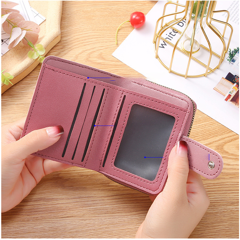 Dompet Lipat Mini Wanita Cute Fashion Wanita Dompet leather