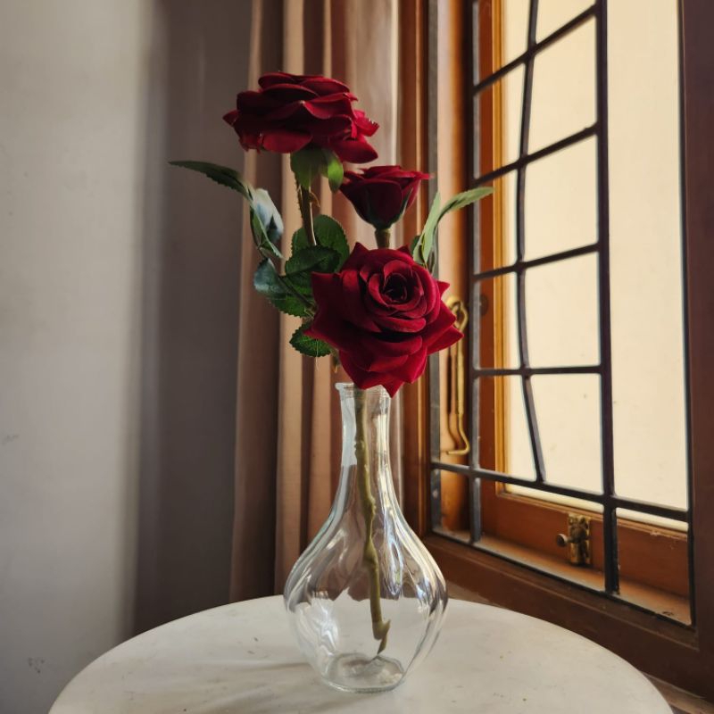 Vas Bunga Kaca Bening_Vas Kaca_Pot Kaca Bening