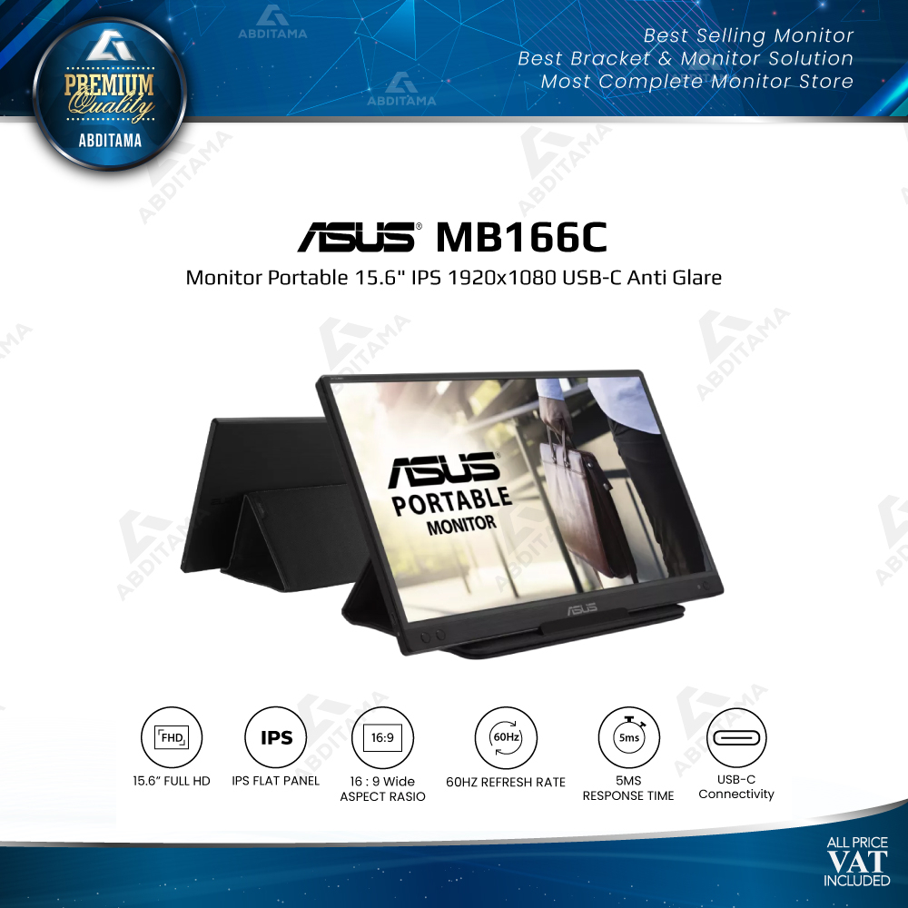 Monitor Portable ASUS MB166C 15.6&quot; IPS 1920x1080 USB-C Anti Glare