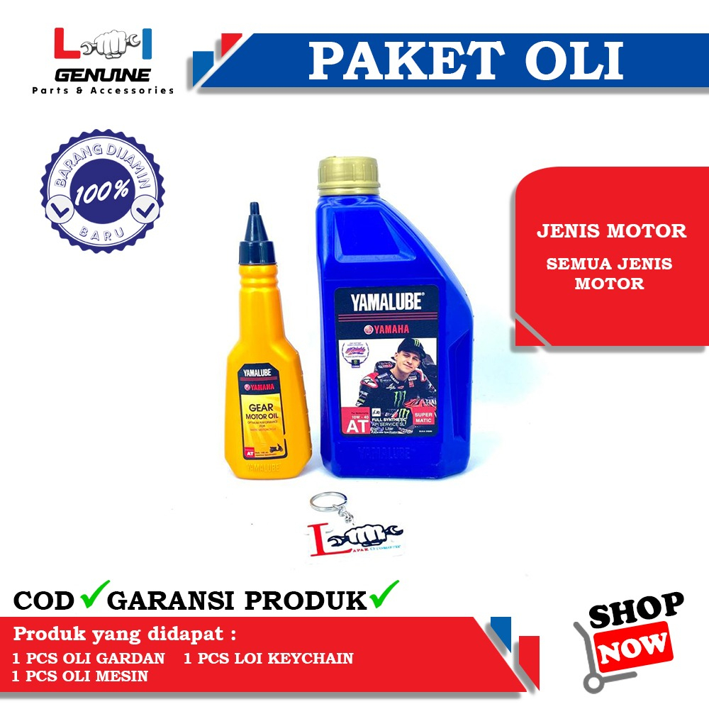 -LOI- PAKET OLI YAMALUBE SUPER MATIC 1LITER SET OLI YAMALUBE GEAR GARDAN 140ML