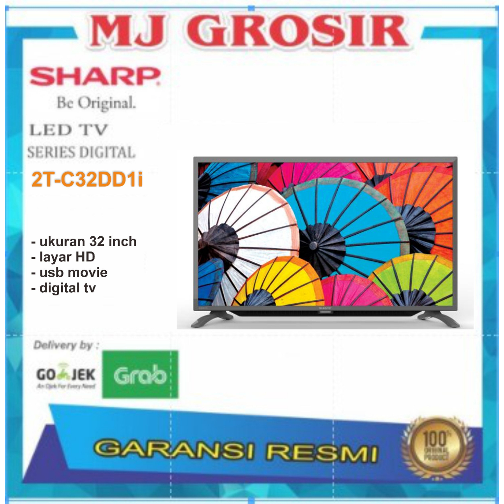 LED TV SHARP 32&quot; 2T-C 32 DC 1I 32DC 32 INCH USB HDMI DIGITAL TV