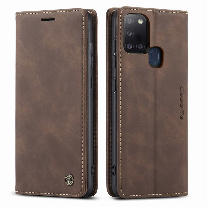 SAMSUNG A21S - LEATHER FLIP WALLET CASE DOMPET MAGNETIC COVER