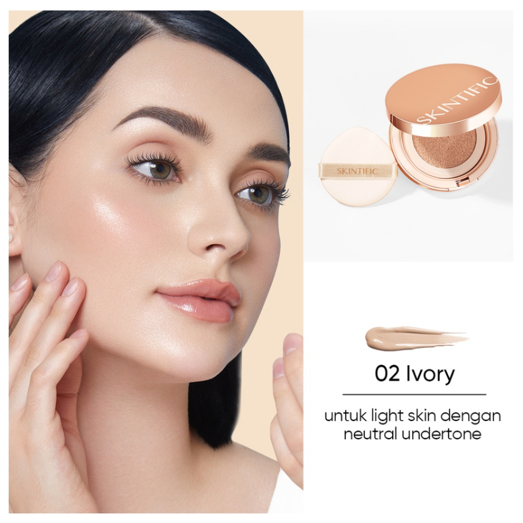SKINTIFIC Cover All Perfect Air Cushion High Coverage Poreless&amp;Flawless Foundation 24H Long-lasting SPF35 PA++++ (Vanilla, Ivory, Petal, Almond, Beige, Sand, Honey)