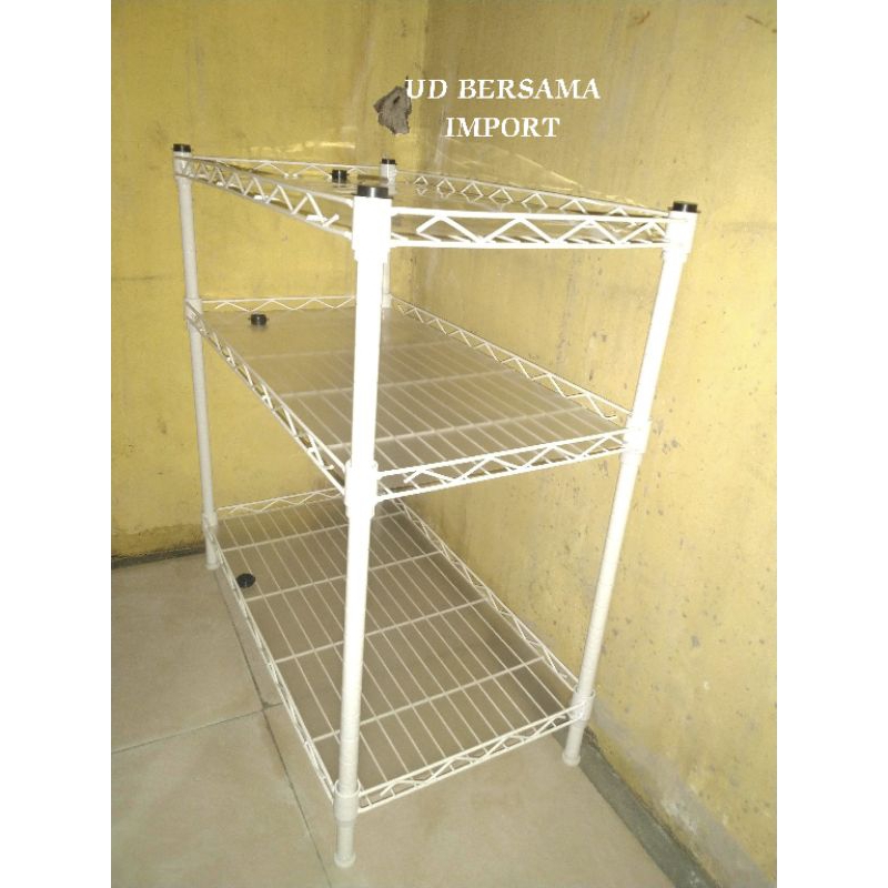 KRISBOW Rak Besi 3 Tingkat/Rak Barang/Wire Rak - Putih