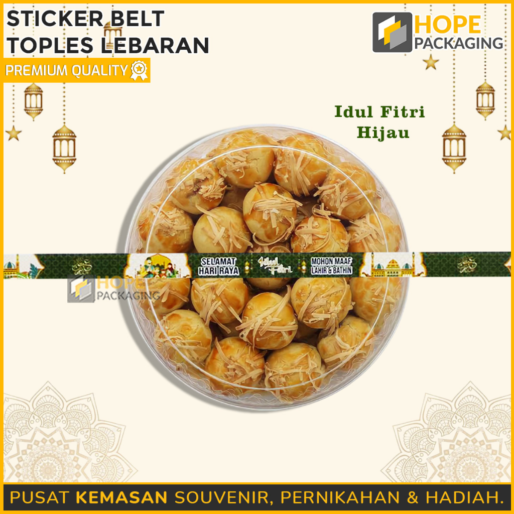 Sticker belt toples lebaran / Stiker Sabuk Toples Kue Lebaran Idul Fitri Eid