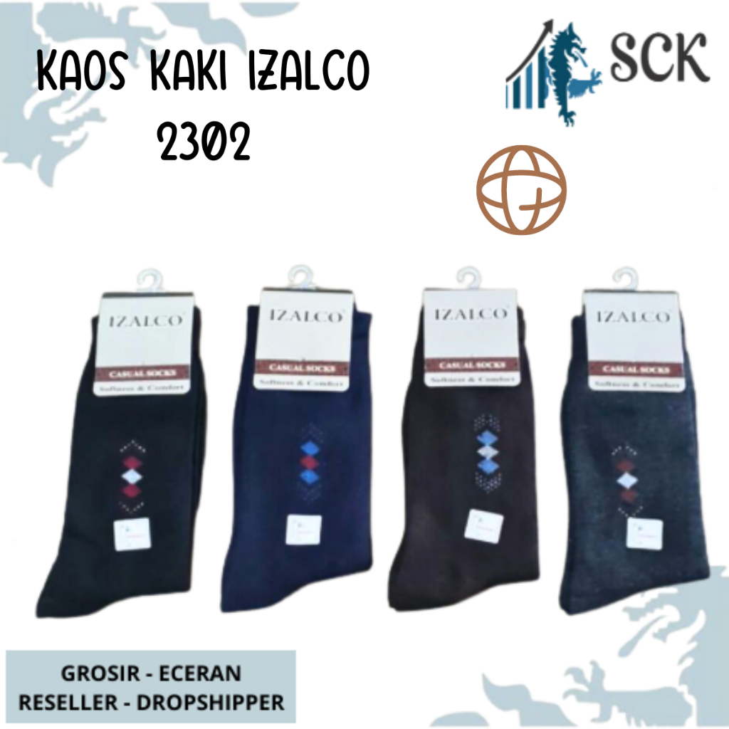 Kaos Kaki Pria IZALCO 2301 2302 2303 2304 Casual Sebetis / Pakaian Kantor - sckmenwear GROSIR