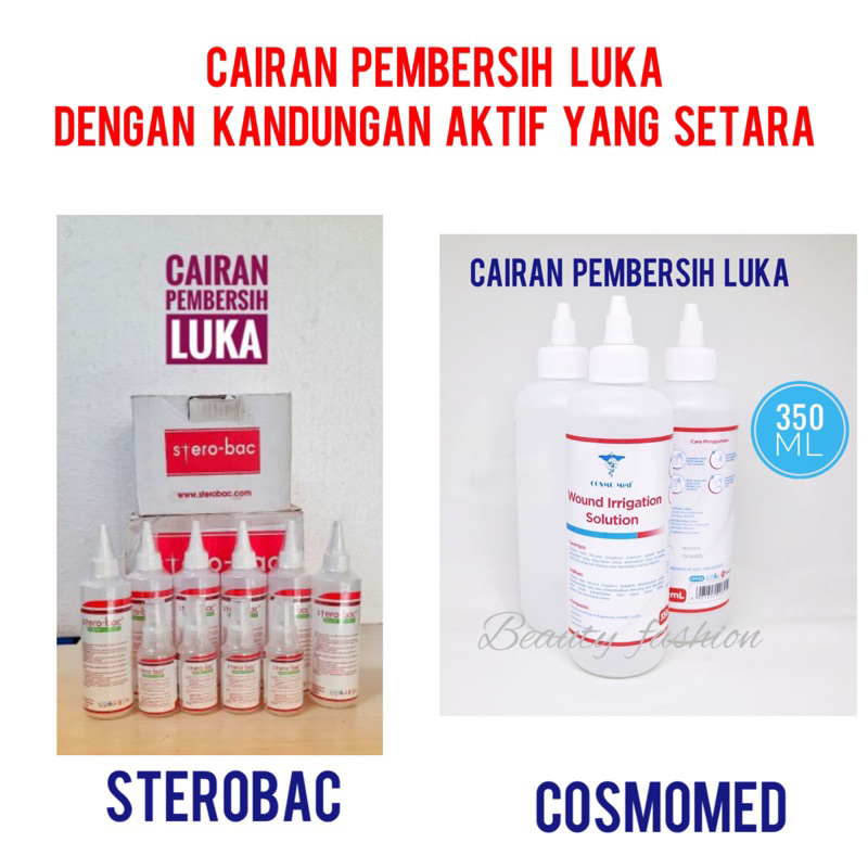 Sterobac Free Bubble Wrap/dus Cairan Pembersih luka Bakar / borok  Gangren Diabetes Sterobac Cosmomed Wound Cleanser  200ml, 350 ml