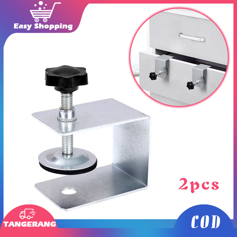 2pcs Klem Penjepit Laci Stainless Instalasi Depan Laci Untuk Alat Pertukangan Drawer Front Installation Clamps