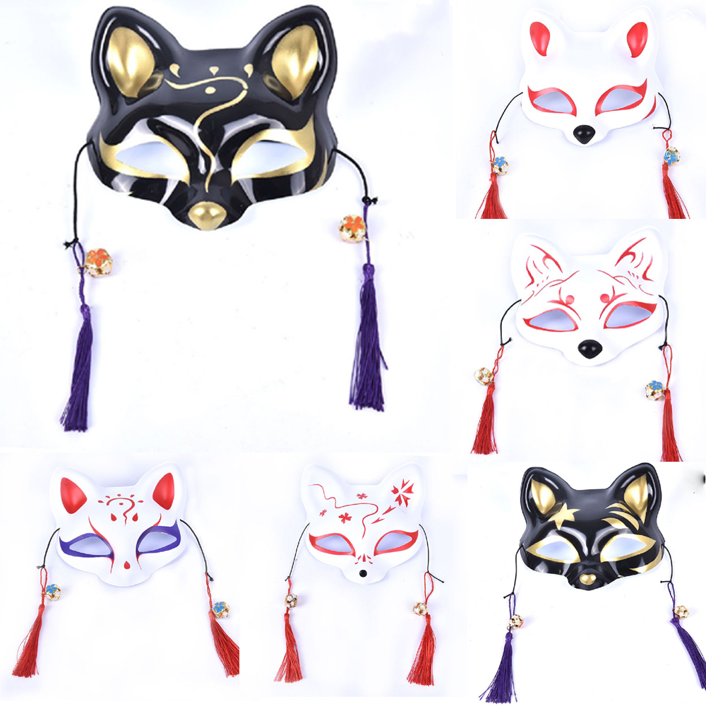 CSP139 – Topeng Kitsune Rubah Fox Jepang Cosplay Harajuku Half Face