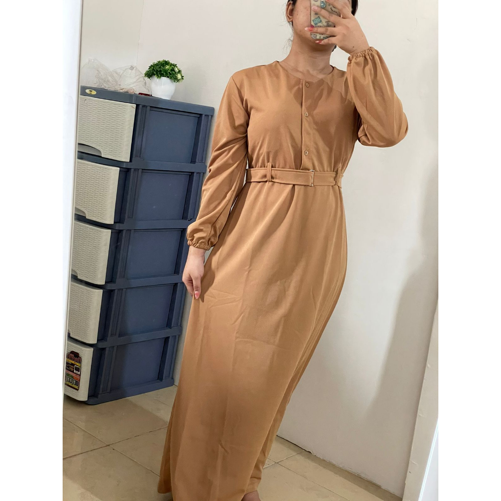 Gamis Busui Friendly Free Belt Fashion Muslim Terbaru Moscrepe