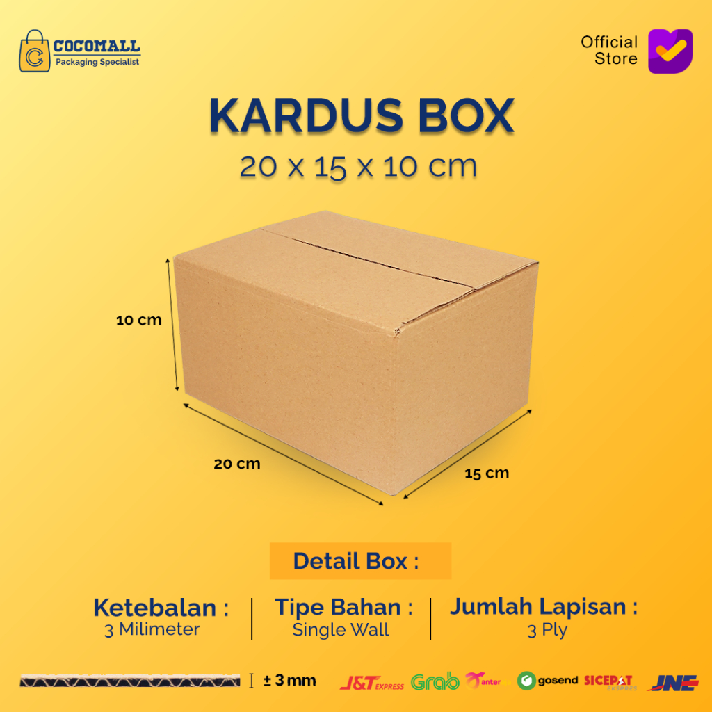 

Kardus Karton Box 20x15x10 CM Kotak Dus Packing Polos