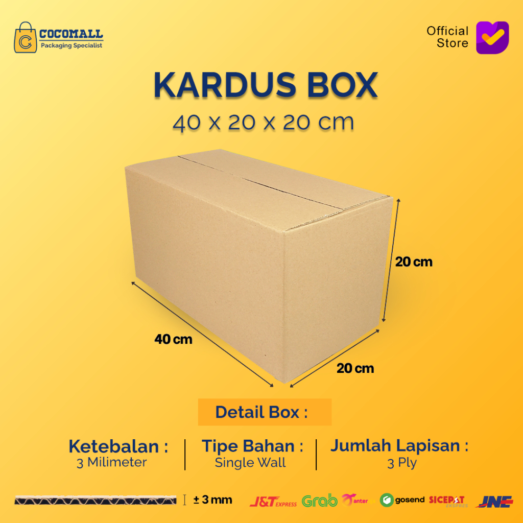 

Kardus Karton Box 40x20x20 CM Dus Packing Packaging Polos Baru