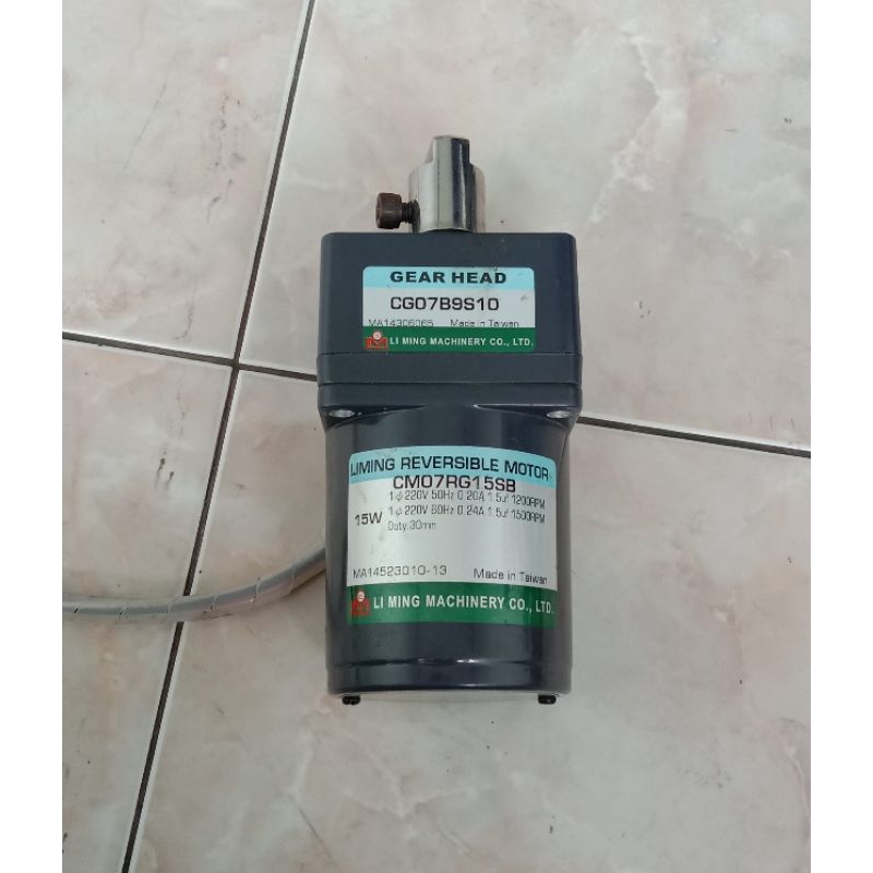 Ac Motor Gearbok Liming Reversible Motor 220V 15W Ratio 1 : 10 150Rpm