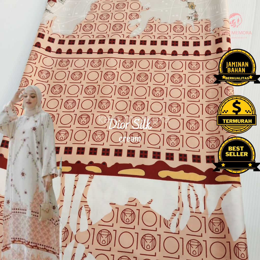 Kain Memoradior Silk Motif Peta Castle Mengkilap Premium Vol 7 Berbagai Warna Bahan Lembut dan Jatuh Lebar 150 cm Best Price