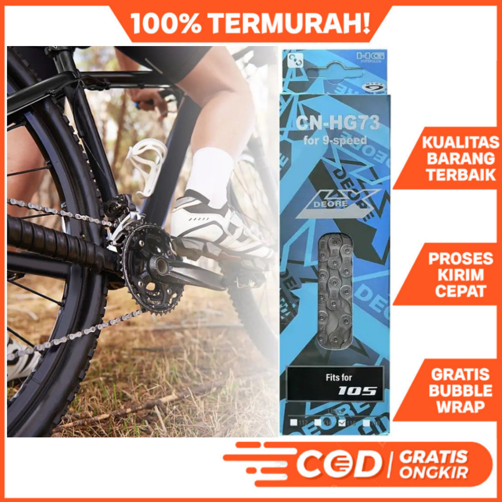Rantai Sepeda Shimano CN-HG73 8-9 Speed Chain Sepeda Lipat Gunung MTB Roadbike DLL