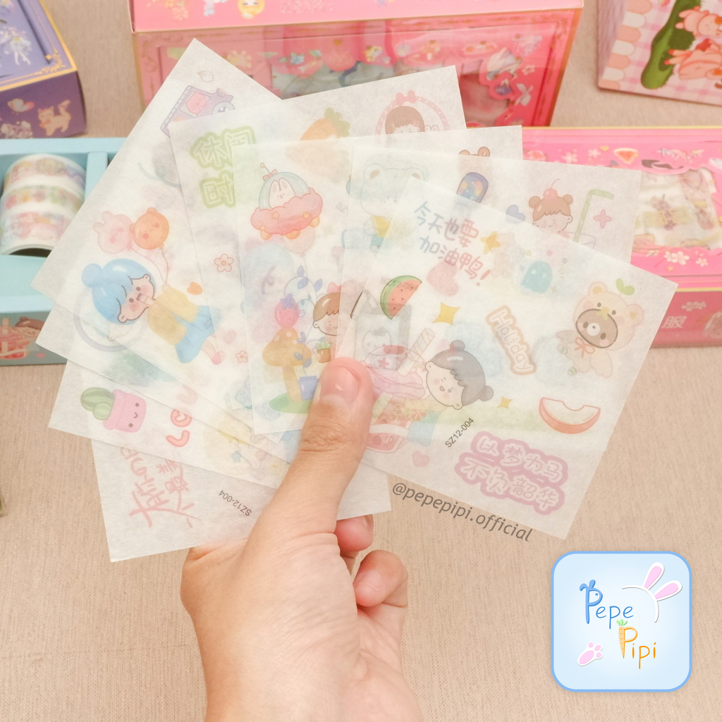 Sticker Le Petit Prince SZ12-006 8 Sticker 6 Washitape Paket sticker sz-12 SET Stiker Washi tape Washitape solatip  Journal Jurnal Jurnaling buku notes tulis hampers kado unik