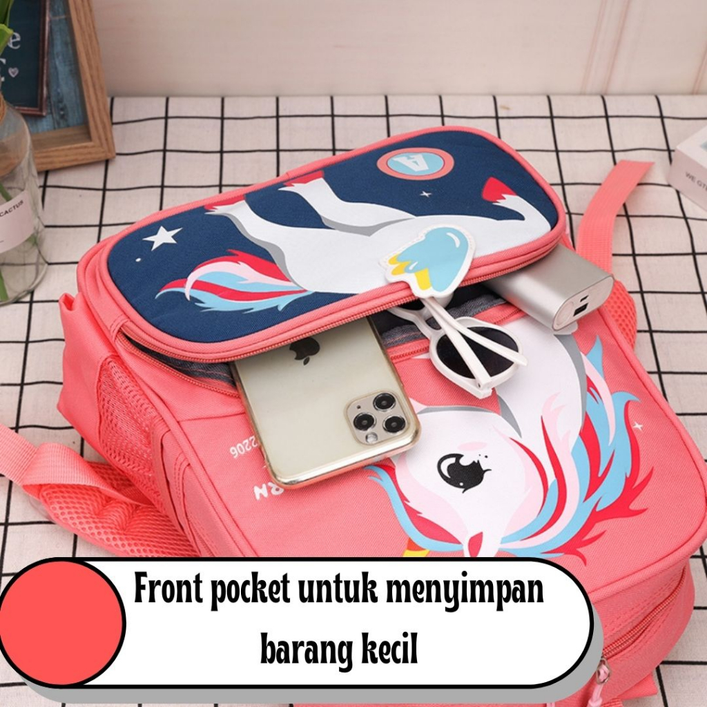 [M.Toys] Tas Ransel Anak Sekolah Motif Kuda Cantik Buat TK dan Paud Kualitas Import Premium - MT0237