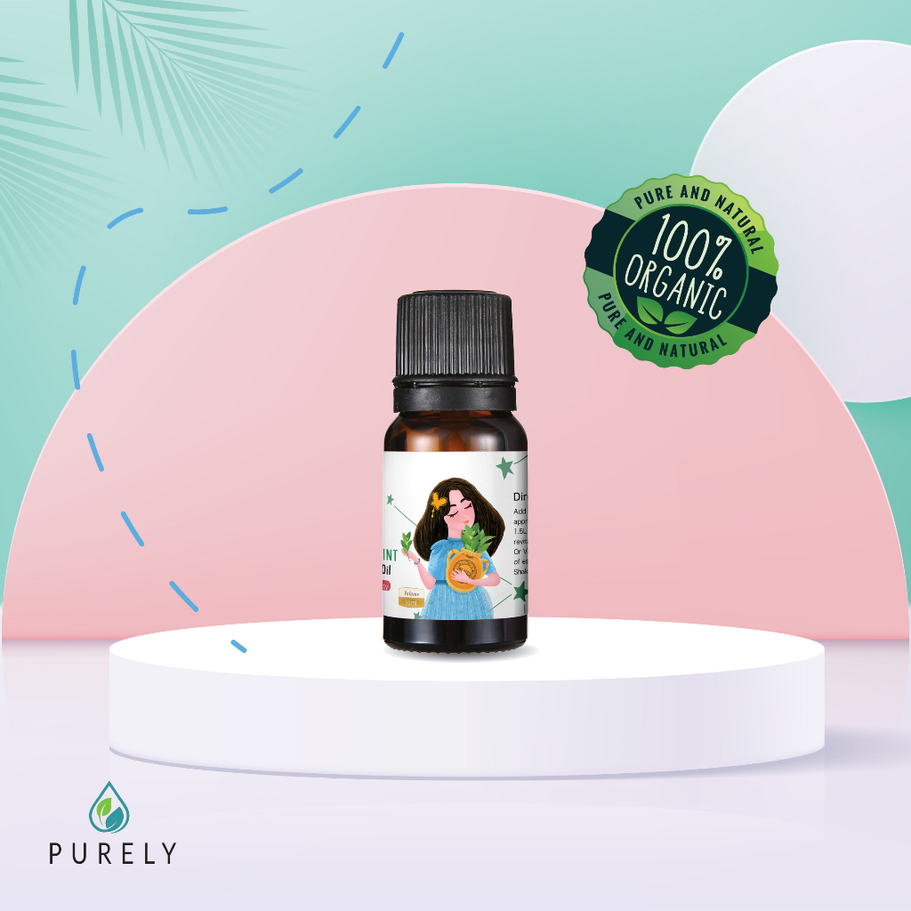 PURELY Mint Grass essential oil dapat digunakan oleh anak-anak dan ibu hamil/Therapeutic-Grade/Batuk Pilek Anak 10ml