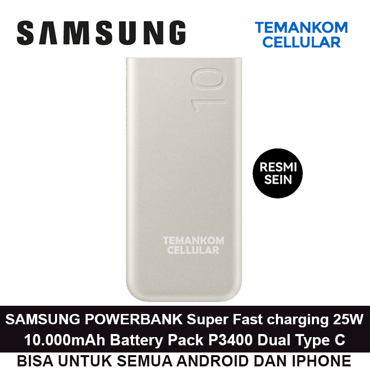 Powerbank Samsung 10000mah ORIGINAL ASLI SEIN RESMI p3400 power bank 10.000 MAH 10000 MAH Battery Pa