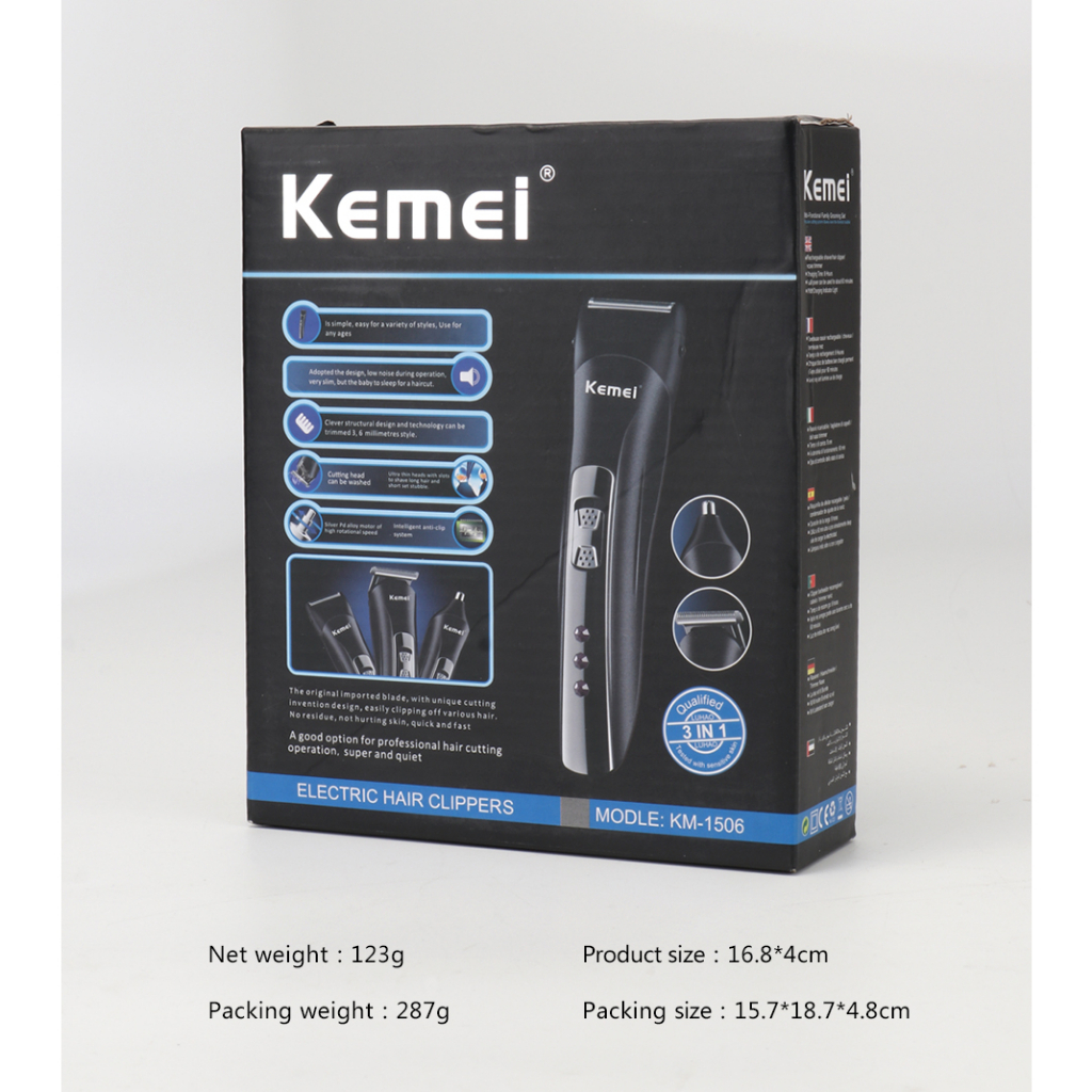 clipper kemei km 1506 3 in 1 alat cukur rambut hidung kumis