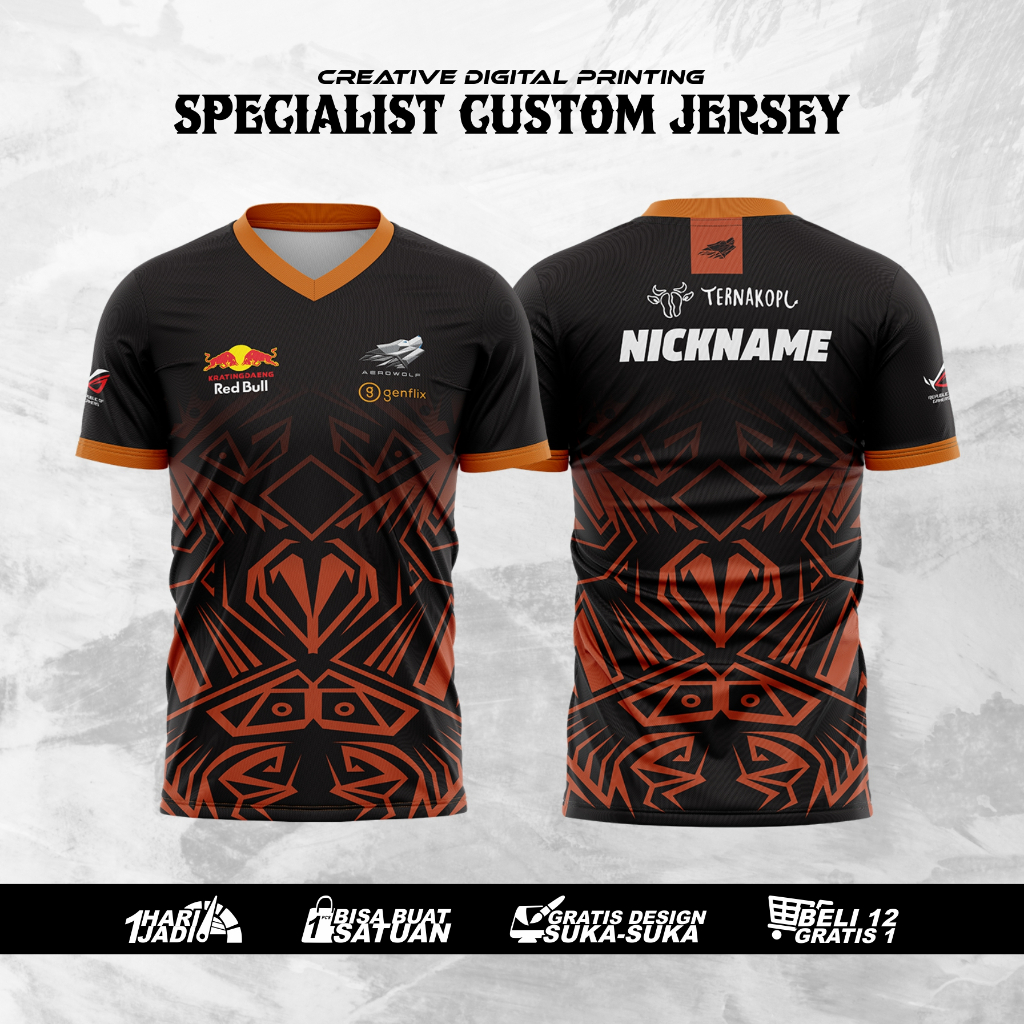 JERSEY GAMING GENFLIX AEROWOLF HOME ESPORTS SEASON 11 FREE NICKNAME FULL PRINTING