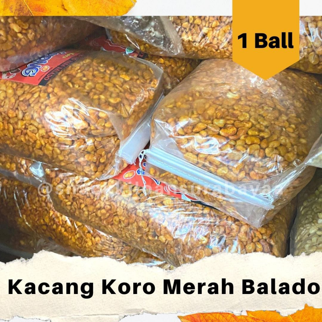 

Kacang Koro Merah Pedas Balado 1 BALL ( 4KG )/ Kacang Koro / Snack Kiloan Murah / MAK E DOR