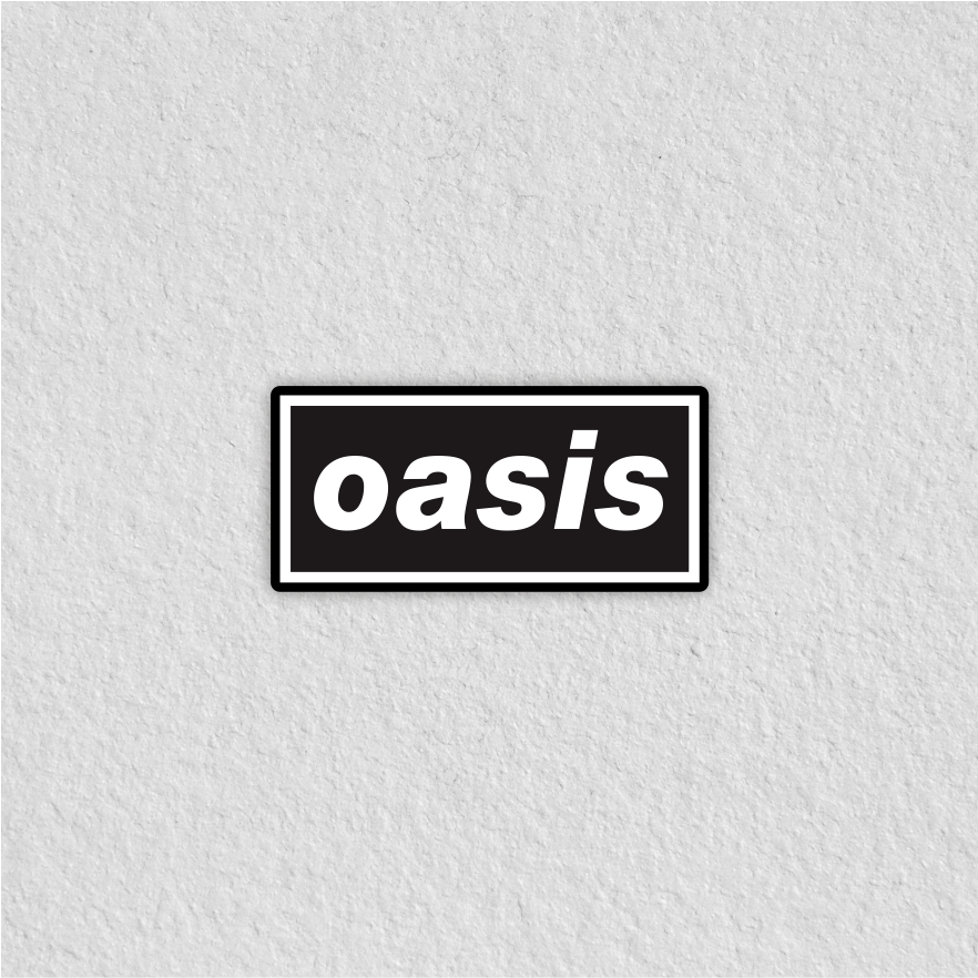 

stiker distro logo band oasis
