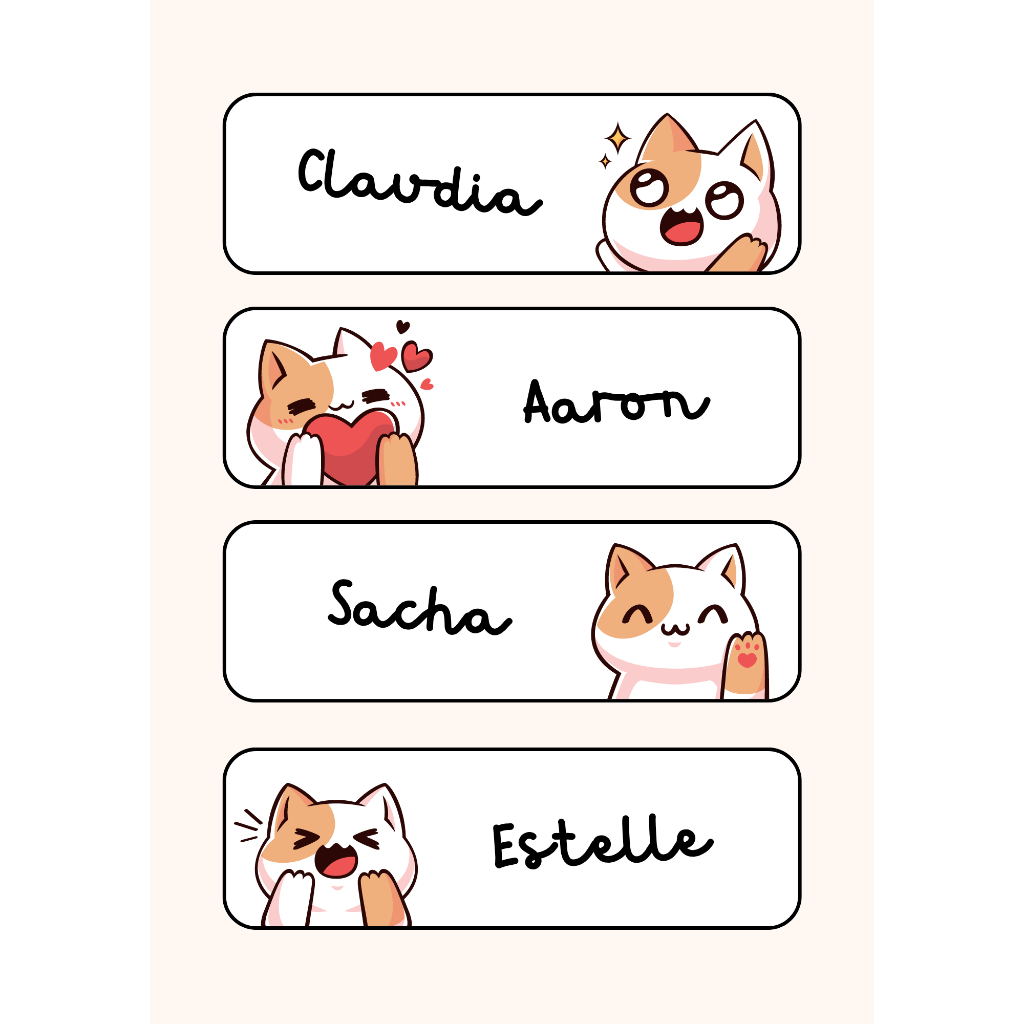 

30-48 PCS Stiker Nama Anak Murah Lucu / Label Nama