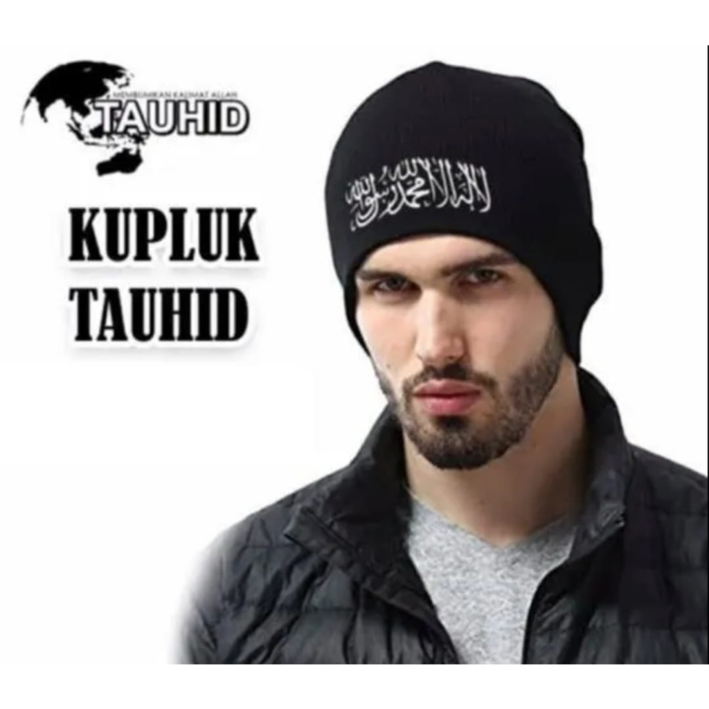 Topi Kupluk Tauhid HITAM - Topi Pria Dewasa KUPLUK tulisan arab