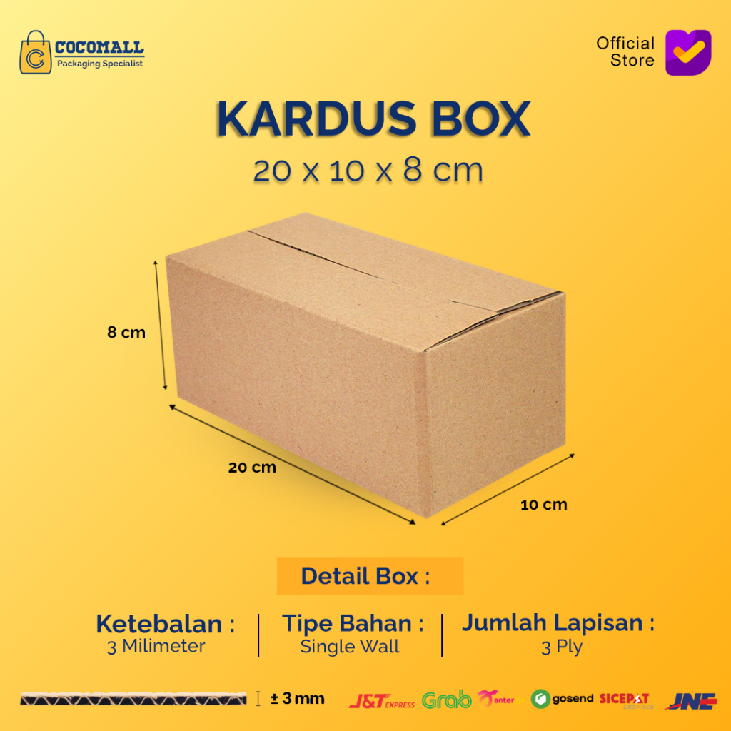 

Kardus Karton Box 20x10x8 CM Kotak Dus Packing Packaging Polos