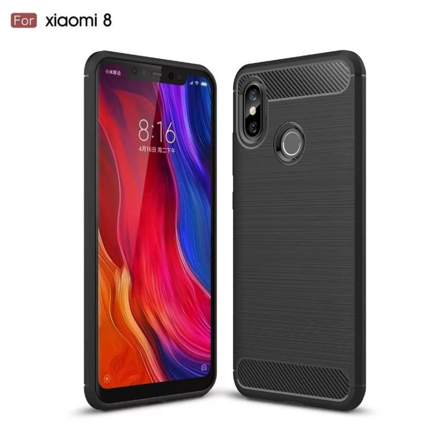 XIAOMI Mi 8 Mi 8 LITE MI 8 SE Case ipaky karbon softcase silikon karet carbon hitam casing cover XIAOMI Mi 8 LITE XIAOMI Mi 8 SE