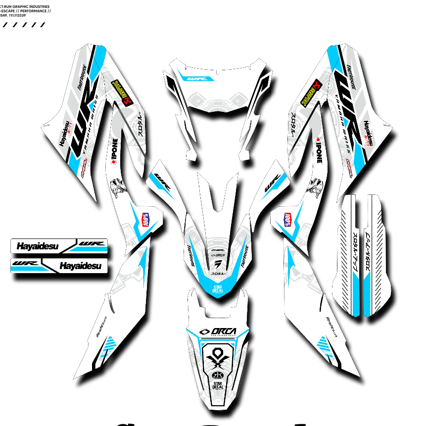 DECAL.KIT | NEW STIKER DECAL YAMAHA WR 155 FULL BODY PREMIUM PUTIH CYAN