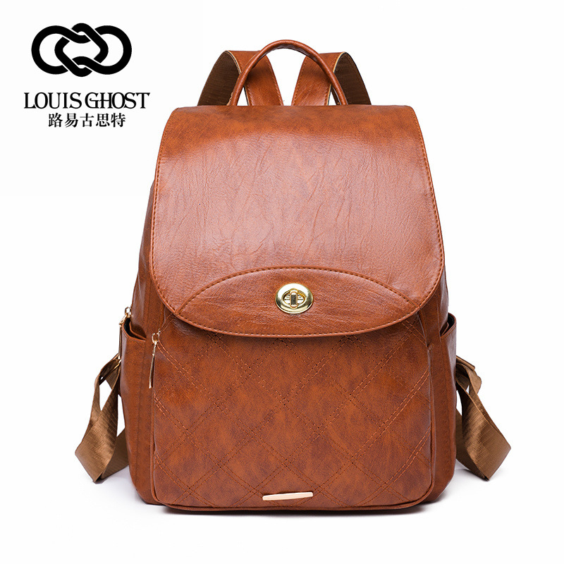 TAS RANSEL WANITA REMAJA KEKINIAN KOREA KULIT IMPORT COKLAT TA797B7 SUBSTARA PREMIUM FASHION TERBARU BATAM MURAH BACPACK DEWASA KULIAH SEKOLAH KERJA BRANDED