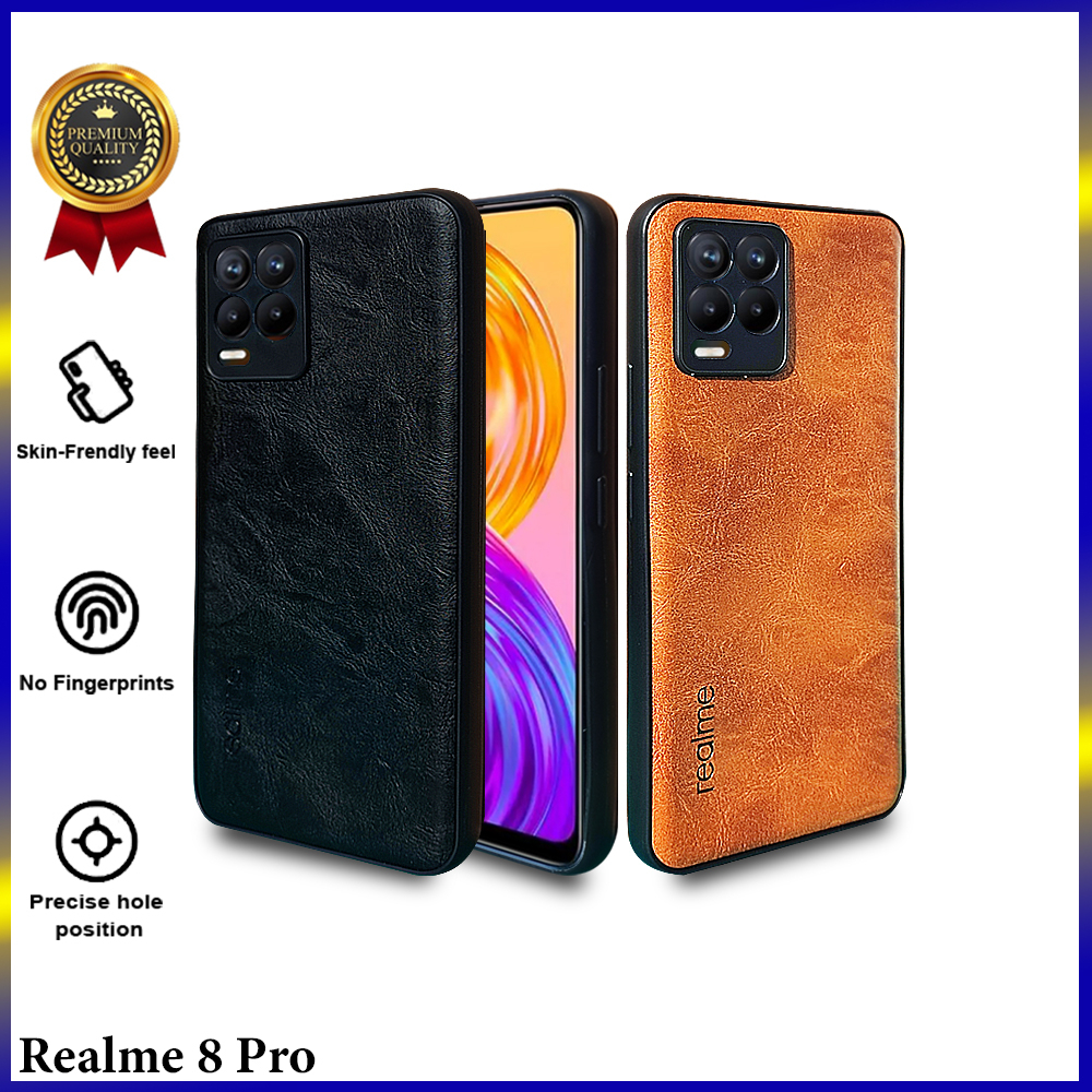 [ PREMIUM ] Softcase Realme 8 pro Leather Casing Case Kulit