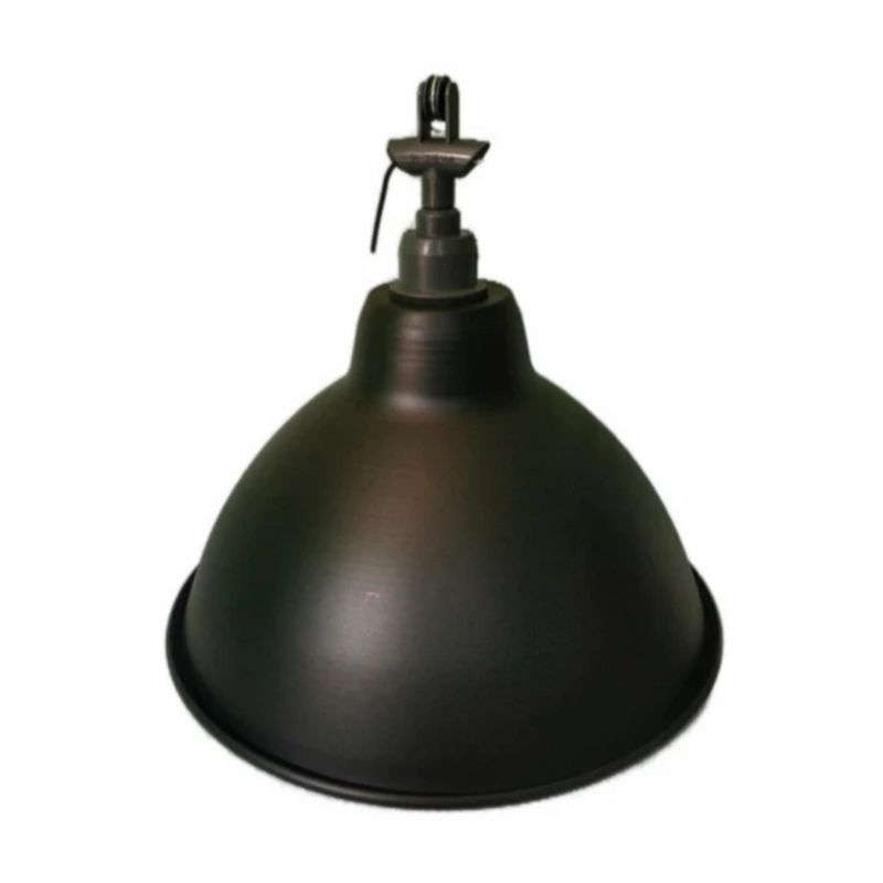 Kap Lampu Gantung Aluminium 14&quot; Hitam + Fiting WD E-27 (Minus Kabel)