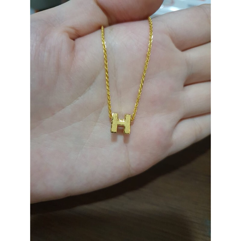 Set kalung inisial huruf H kadar 700 emas asli
