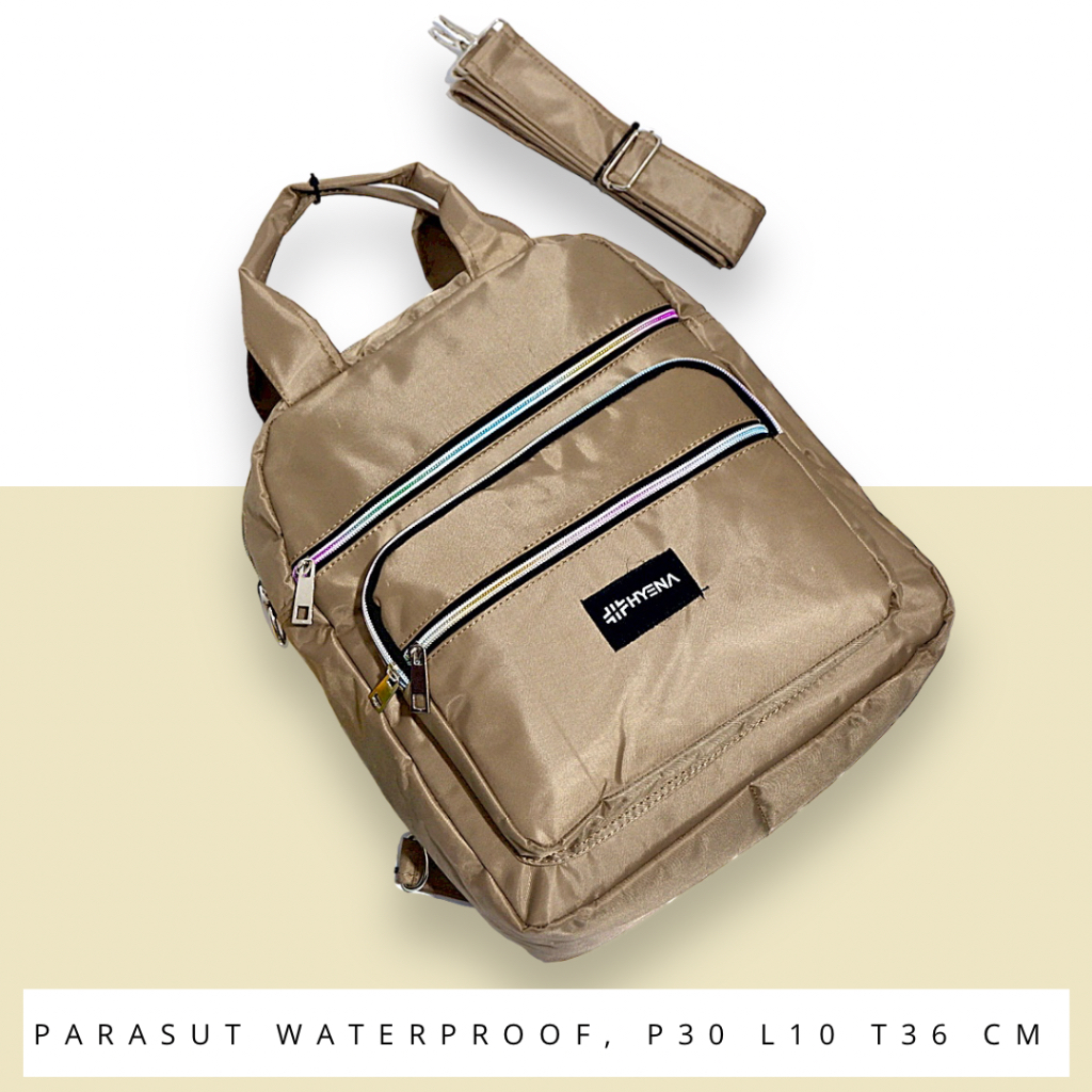 Tas Ransel 3 in 1, Ada 2 Tali Bisa Ransel Bisa Slempang Muat Leptop 14 in, Cocok Buat Kerja tas punggung parasut anti air