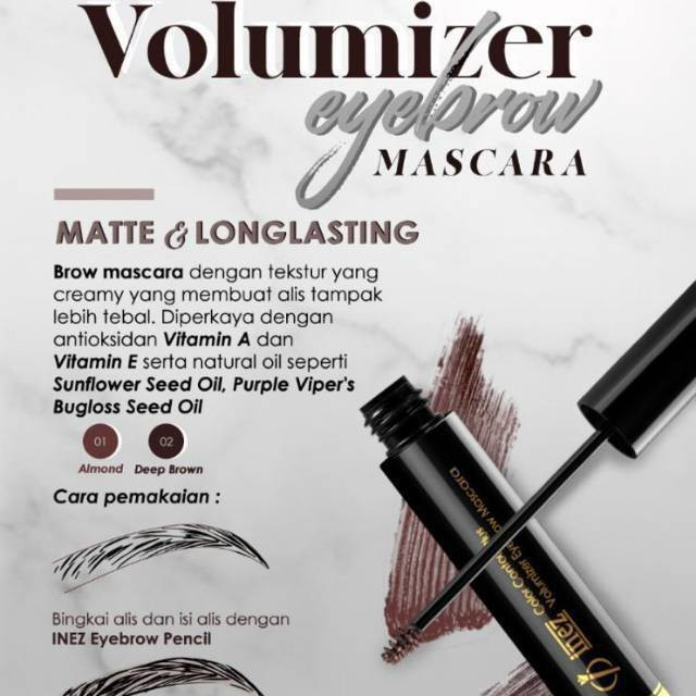 QEILA - INEZ VOLUMIZER EYEBROW MASCARA | 100% ORI